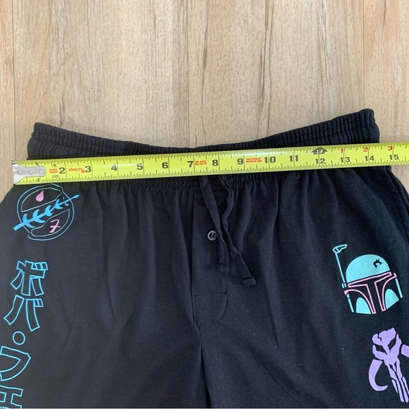 COPY - Black Star Wars Pajama Shorts Size Small Cotton with Elastic Waistband - Picture 3 of 8
